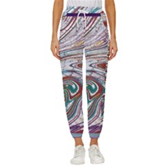 Abstract Background Ornamental Women s Cropped Drawstring Pants by Vaneshop