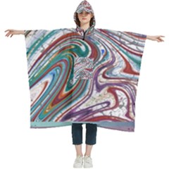 Abstract Background Ornamental Women s Hooded Rain Ponchos by Vaneshop