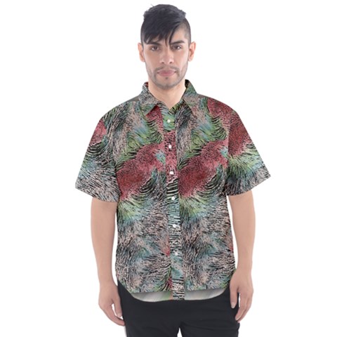 Design Pattern Scarf Gradient Men s Short Sleeve Shirt by Vaneshop