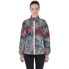 Design Pattern Scarf Gradient Women s High Neck Windbreaker by Vaneshop