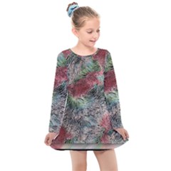 Design Pattern Scarf Gradient Kids  Long Sleeve Dress by Vaneshop