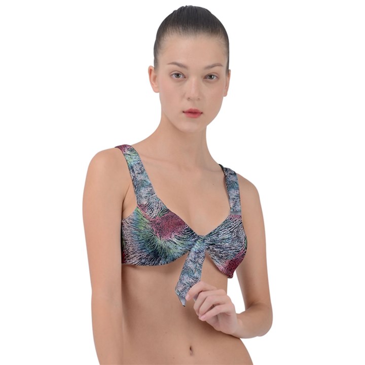 Design Pattern Scarf Gradient Front Tie Bikini Top