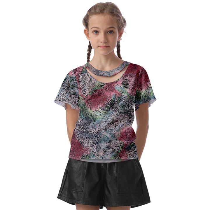 Design Pattern Scarf Gradient Kids  Front Cut Tee