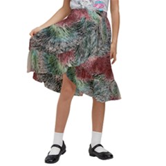 Design Pattern Scarf Gradient Kids  Ruffle Flared Wrap Midi Skirt by Vaneshop