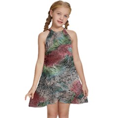 Design Pattern Scarf Gradient Kids  Halter Collar Waist Tie Chiffon Dress by Vaneshop