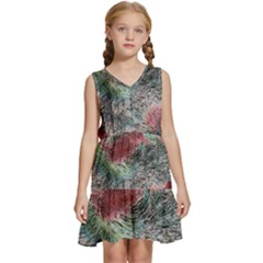 Design Pattern Scarf Gradient Kids  Sleeveless Tiered Mini Dress by Vaneshop