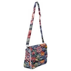 3d Flower Bloom Embossed Pattern Shoulder Bag With Back Zipper by Vaneshop