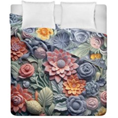 3d Flower Bloom Embossed Pattern Duvet Cover Double Side (california King Size) by Vaneshop