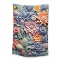 3d Flower Bloom Embossed Pattern Small Tapestry View1