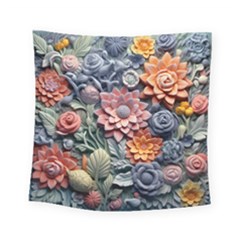 3d Flower Bloom Embossed Pattern Square Tapestry (small) by Vaneshop