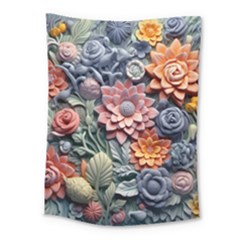 3d Flower Bloom Embossed Pattern Medium Tapestry by Vaneshop