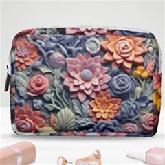 3d Flower Bloom Embossed Pattern Make Up Pouch (medium) by Vaneshop