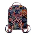 3d Flower Bloom Embossed Pattern Flap Pocket Backpack (Small) View3