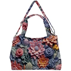 3d Flower Bloom Embossed Pattern Double Compartment Shoulder Bag by Vaneshop