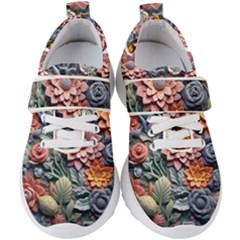 3d Flower Bloom Embossed Pattern Kids  Velcro Strap Shoes by Vaneshop