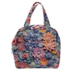 3d Flower Bloom Embossed Pattern Boxy Hand Bag by Vaneshop