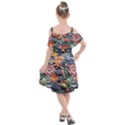 3d Flower Bloom Embossed Pattern Kids  Cut Out Shoulders Chiffon Dress View2