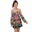 3d Flower Bloom Embossed Pattern Boho Dress View1