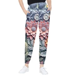 3d Flower Bloom Embossed Pattern Women s Tapered Pants by Vaneshop