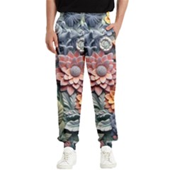 3d Flower Bloom Embossed Pattern Men s Elastic Waist Pants by Vaneshop