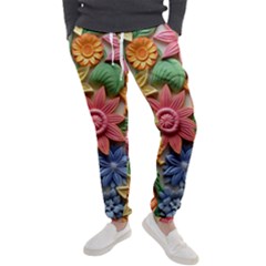 Flower Bloom Embossed Pattern Men s Jogger Sweatpants by Vaneshop