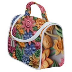 Flower Bloom Embossed Pattern Satchel Handbag by Vaneshop