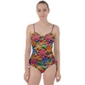 Flower Bloom Embossed Pattern Sweetheart Tankini Set View1