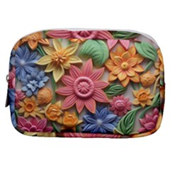 Flower Bloom Embossed Pattern Make Up Pouch (small) by Vaneshop