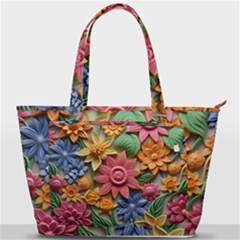 Flower Bloom Embossed Pattern Back Pocket Shoulder Bag  by Vaneshop