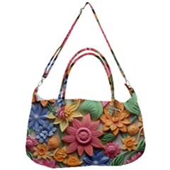 Flower Bloom Embossed Pattern Removable Strap Handbag by Vaneshop