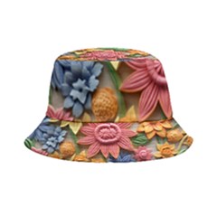 Flower Bloom Embossed Pattern Inside Out Bucket Hat by Vaneshop