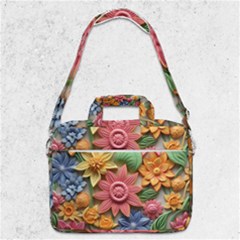 Flower Bloom Embossed Pattern Macbook Pro 13  Shoulder Laptop Bag  by Vaneshop