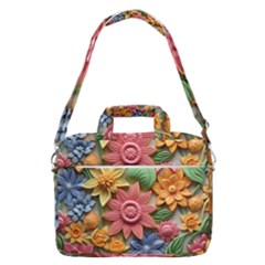 Flower Bloom Embossed Pattern Macbook Pro 16  Shoulder Laptop Bag by Vaneshop