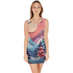 Paper Art Pastel Bodycon Dress by Vaneshop