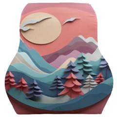 Paper Art Pastel Car Seat Back Cushion  by Vaneshop