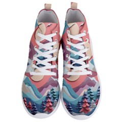 Paper Art Pastel Men s Lightweight High Top Sneakers by Vaneshop