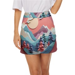 Paper Art Pastel Mini Front Wrap Skirt by Vaneshop