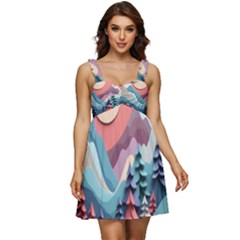 Paper Art Pastel Ruffle Strap Babydoll Chiffon Dress