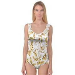 Flowers Gold Floral Princess Tank Leotard  by Vaneshop