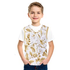 Flowers Gold Floral Kids  Basketball Tank Top by Vaneshop