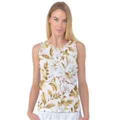 Flowers Gold Floral Women s Basketball Tank Top by Vaneshop