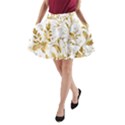 Flowers Gold Floral A-Line Pocket Skirt View1