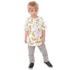 Flowers Gold Floral Kids  Raglan Tee