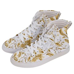 Flowers Gold Floral Men s Hi-top Skate Sneakers by Vaneshop