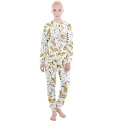 Flowers Gold Floral Women s Lounge Set