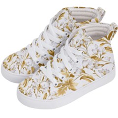 Flowers Gold Floral Kids  Hi-top Skate Sneakers by Vaneshop