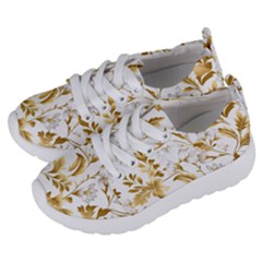 Flowers Gold Floral Kids  Lightweight Sports Shoes by Vaneshop