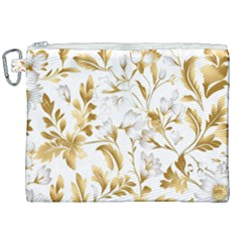 Flowers Gold Floral Canvas Cosmetic Bag (xxl) by Vaneshop