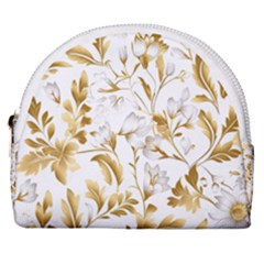 Flowers Gold Floral Horseshoe Style Canvas Pouch by Vaneshop