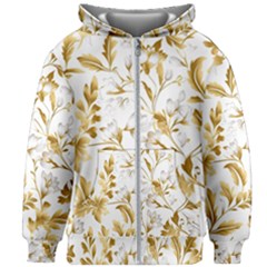 Flowers Gold Floral Kids  Zipper Hoodie Without Drawstring by Vaneshop